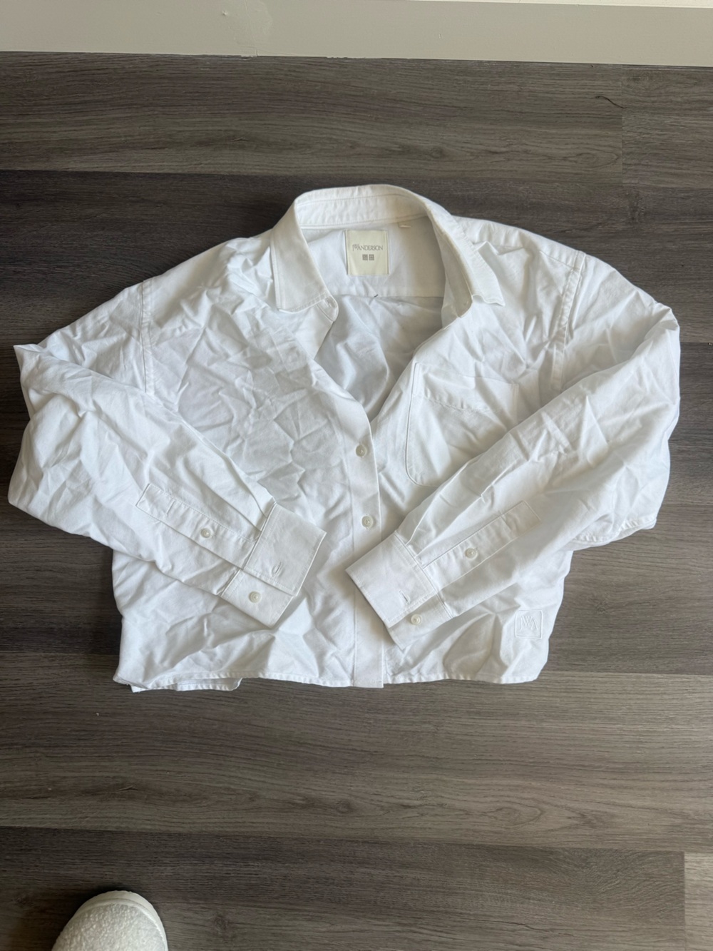 Uniqlo JW Anderson Cropped White Women's Button-Down Shirt